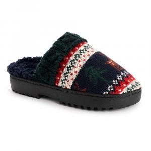 Женские тапочки-сабо из искусственного меха MUK LUKS Minette, цвет Black Fairisle