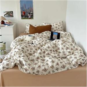 UOIO Комплект постельного белья из хлопка с цветочным принтом в стиле фермерского дома