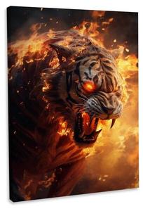 Картина на холсте Hustling Sharks Fiery Tiger, оранжевый