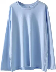 Женская футболка с длинным рукавом, оверсайз, хлопок