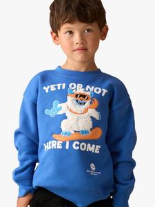 Детская толстовка с принтом Yeti из хлопковой смеси Angel & Rocket, Blue