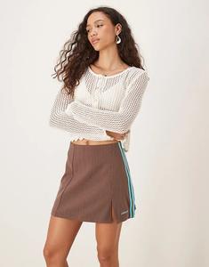 Юбка Adidas Originals Tailored в цвете каштановый