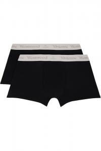 Двухкомплектные черные трусы-боксеры в коробке Vivienne Westwood, черный