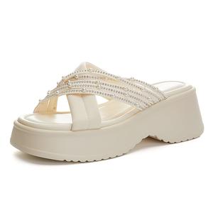 Женские противоскользящие сандалии на резиновой подошве POOQ, бежевый