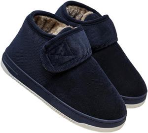 Зимние мужские ботинки Hhhchpm с меховой подкладкой, теплые укороченные ботинки до щиколотки, подходящие для дома и улицы, с противоскользящей подошвой, удобные короткие ботинки, синий