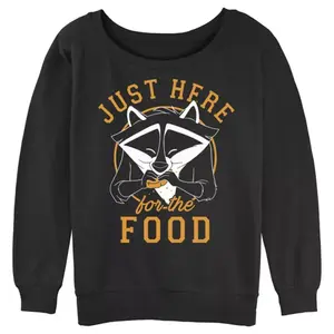 Покахонтас и Мико здесь за едой Джуниорс графический мешковатый махровый Disney, черный