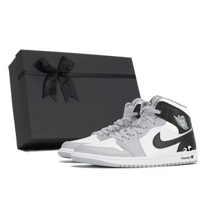 Air 1 Износостойкие Противоскользящие Мид-Топ Винтажные Баскетбольные Кроссовки Мужские Серые Черные Jordan