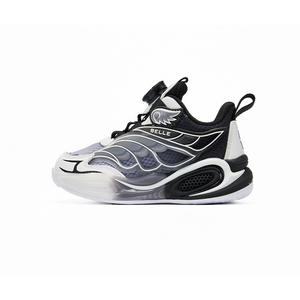 Детские баскетбольные кроссовки средней высоты с противоскользящей подошвой, устойчивые к истиранию и ударам BELLE, черный