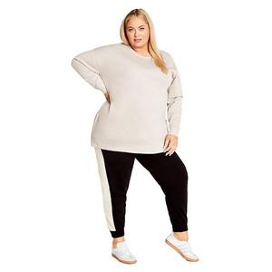 Женская футболка-лонгслив Jade Plus Size с молнией Avenue, Stone