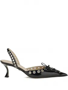 Туфли с ремешком на пятке и кристаллами MACH & MACH, черный