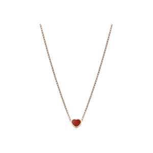 Колье Chopard My happy hearts из розового золота с сердоликом