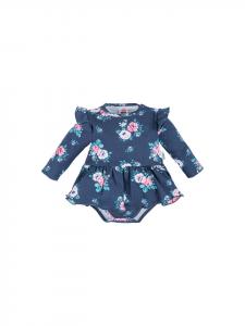 Makoma Боди с цветочным принтом, синего цвета