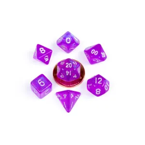 Мини-набор Poly Poly — фиолетовый с серебром (7), Acrylic Dice - Stardust Dice (Metallic Dice Games)