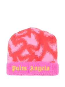 Шапка бини с вышитым логотипом Palm Angels Kids, розовый