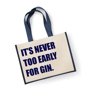 Большая джутовая сумка. Темно-синяя сумка для джина никогда не рано 60 SECOND MAKEOVER, синий