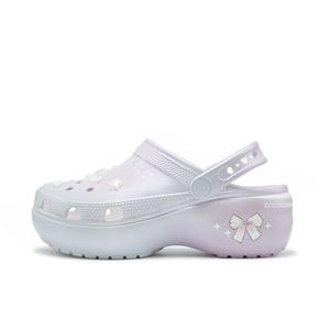 Классические кроксы для женщин серебристо-розовые Crocs