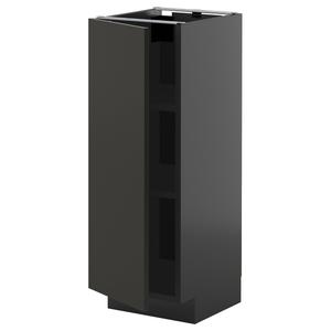 Тумба под шкаф с полками, черно-серая/матовый антрацит Nickebo, 30x37 см. IKEA Metod
