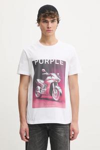 Хлопковая футболка CLEAN JERSEY SS TEE Purple Brand, белый