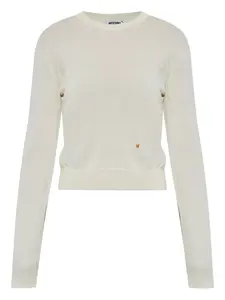 Шерстяной свитер с логотипом Moschino, нейтральный