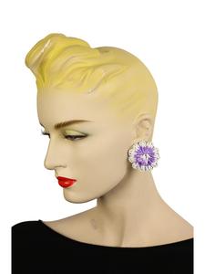 Collezione alessandro Клипсовые серьги "Мурсия" фиолетового цвета