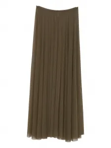 Плиссированная юбка из сетки Norma Kamali, коричневый