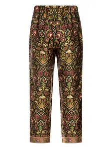 Брюки с цветочным принтом и эластичным поясом PANTAMOLLE, зеленый