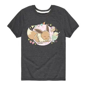 Футболка для мальчиков 8-20 лет с принтом Eevee из Pokémon Cafe Licensed Character, серый