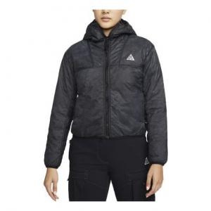 Толстовка (WMNS) Nike Therma-FIT ADV ACG Rope de Dope Storage Simple Zipper Short Hooded Stay Warm Padded Clothes Black, черный