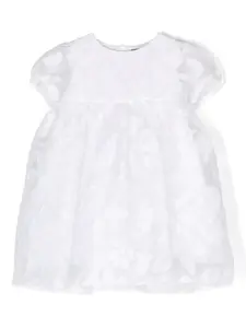 Расклешенное платье с цветочной вышивкой Little Bear, белый