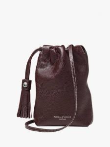 Hudson Small Grain Milled Pebble Leather сумка через плечо с кулиской Aspinal of London, Wine