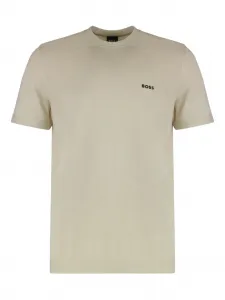 Футболка с короткими рукавами и логотипом Boss, бежевый