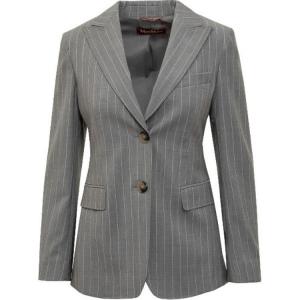 Полосатый однобортный пиджак MaxMara Studio, серый
