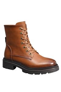 Черные массивные ботильоны на платформе с шестигранной шнуровкой в ​​боевом стиле и 7 люверсами на платформе IVACHY, коричневый