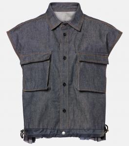 Джинсовая рубашка Sacai, индиго