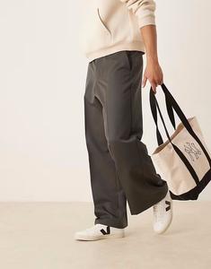 Элегантные свободные брюки ASOS DESIGN темно-серого цвета