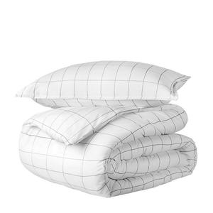 Комплект пуховых одеял Bare Home с двойным начесом, цвет White Grey Grid