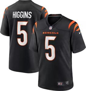 Мужская футболка Nike Cincinnati Bengals Higgins #5, черная игровая майка