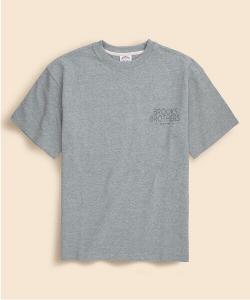 Футболка из плотного хлопка с графическим логотипом BROOKS BROTHERS, серый