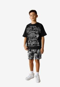 Футболка с принтом RELAXED FIT-SHORT SLEEVE SET Next, черный