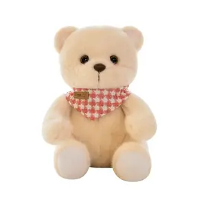 Ктоопс Милый мультяшный нагрудник с плюшевой куклой медвежонок Куклы Плюшевая кукла высотой 25 см AOAOXIONG, бежевый