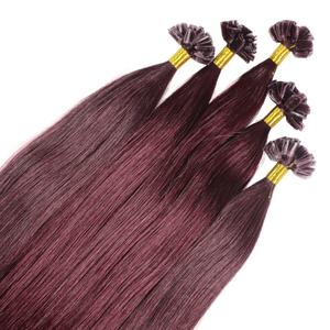 Накладные волосы bonding extensions premium echthaar #55/66 hellbraun intensiv violett-intensiv 1g Hair2Heart, количество 25 шт.