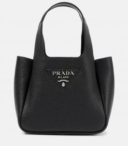 Flou Маленькая кожаная сумка-тоут Prada, черный