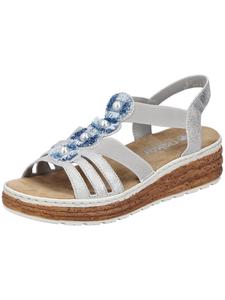 Сандалии на плоской подошве rieker, серебряный