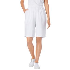 Женщина в женских 7-дневных вязаных шортах больших размеров Woman Within, белый