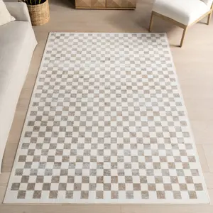 Ковер Lulie Checkered Area Rug nuLOOM, 122x183 см, бежевый