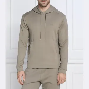 Мягкий изогнутый свитшот обычного кроя Boss, хаки