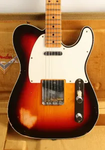 Fender Custom Shop '59 Telecaster Custom Relic, кленовая шея, широкий Fade, шоколадный 3-цветный Sunburst, CZ573805