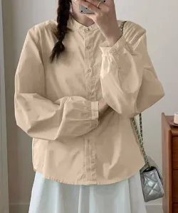 Рубашка с воротником-стойкой и объемными рукавами Aimoha - Select -, цвет Beige