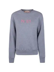 Свитшот, украшенный кристаллами Nº21, серый