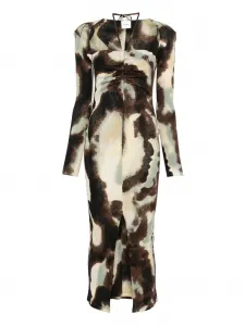 Платье макси со сборками Nanushka, зеленый